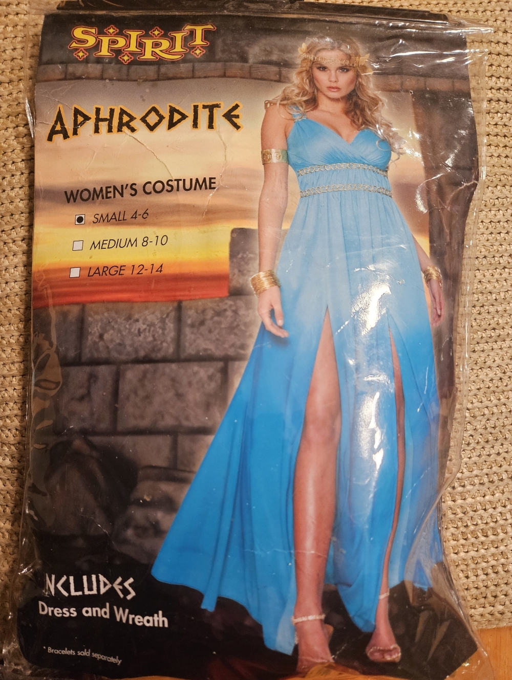Spirit Aphrodite Women's Costume - Light Blue and Gold Accents